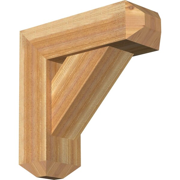 Ekena Millwork Traditional Craftsman Rough Sawn Bracket w/ Offset Brace, Western Red Cedar, 8"W x 24"D x 24"H BKT0806X24X24TRA04RWR - main
